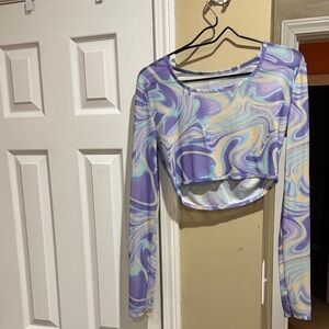 Forever 21 Purple Swirl Crop Top